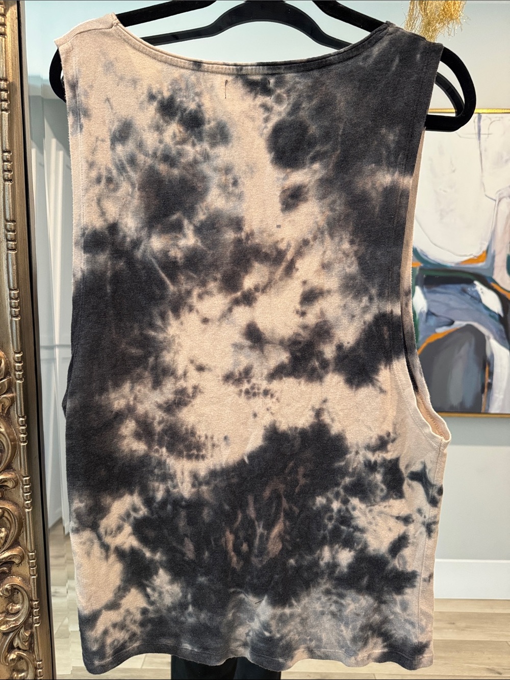 Zara Black and Cream Tie-Dye Muscle Tank - Picture 3 of 3